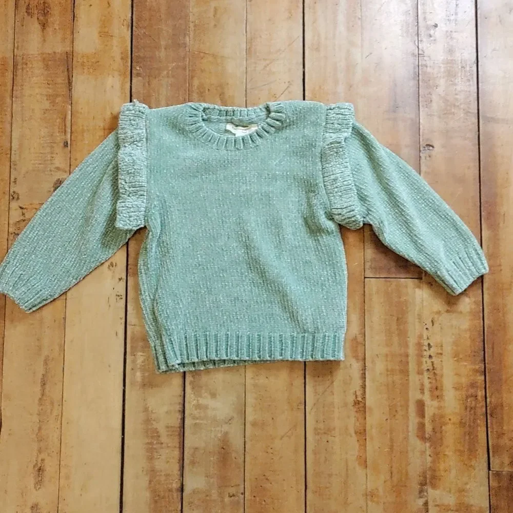 Jessica Simpson sweater 3T green knit long sleeve spring boho saint Patrick day